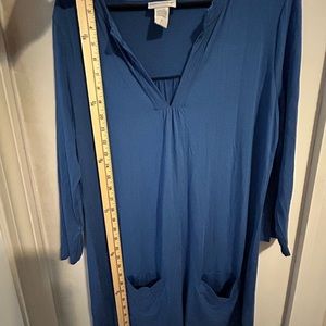 Soft Surroundings blue shirt / tunic with pockets. Size medium. Long lin…